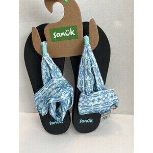 NWT Sanuk Sling ST Kaleidoscope Women's Casual Sandals, Blue Green Size 9